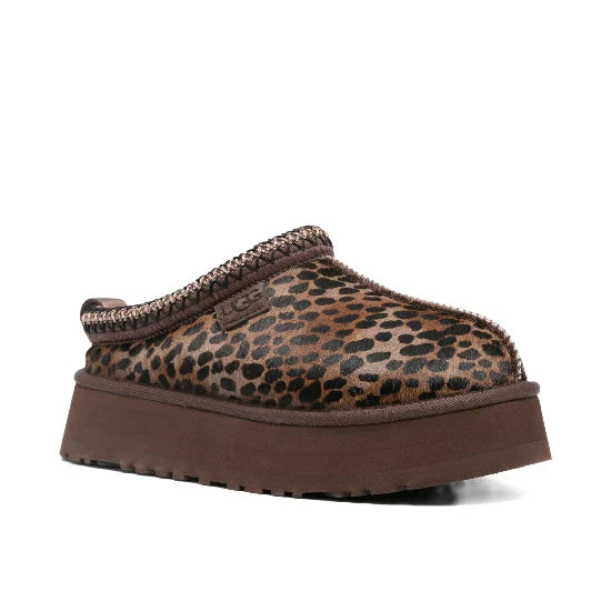 Tazz Caspian leopard-print platform mules